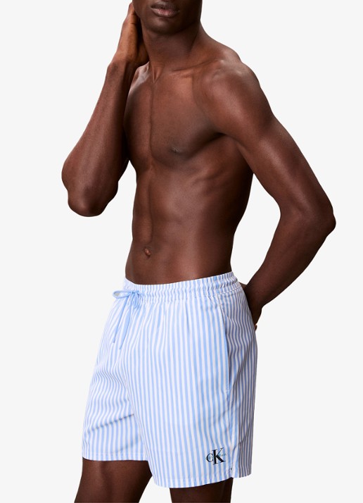Calvin Klein Zwemshorts met logo en trekkoord - detail 2 blauw