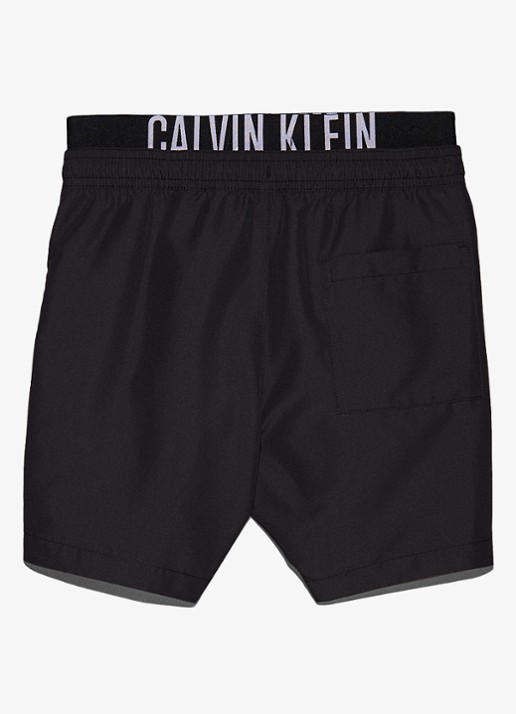 Calvin Klein Zwemshorts met logoband - achterkant zwart