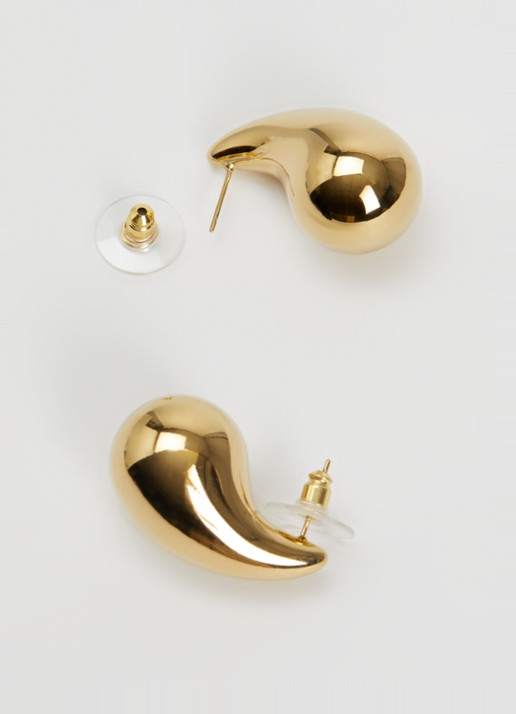 Camps & Camps Big Tear Drop oorstekers verguld - detail 3 goud