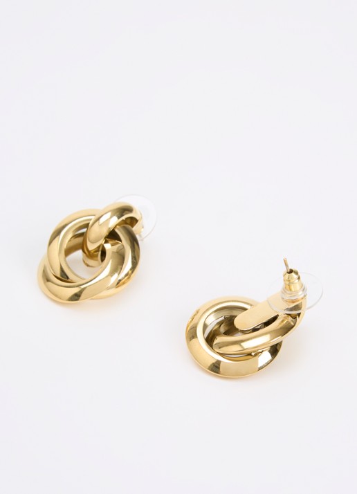 Camps & Camps Double Hoops oorstekers verguld - detail 3 goud