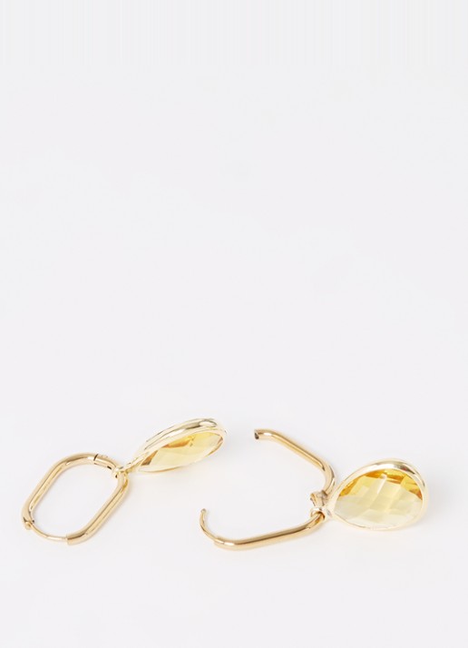Camps & Camps Enchanting Crystal oorhangers verguld - detail orange