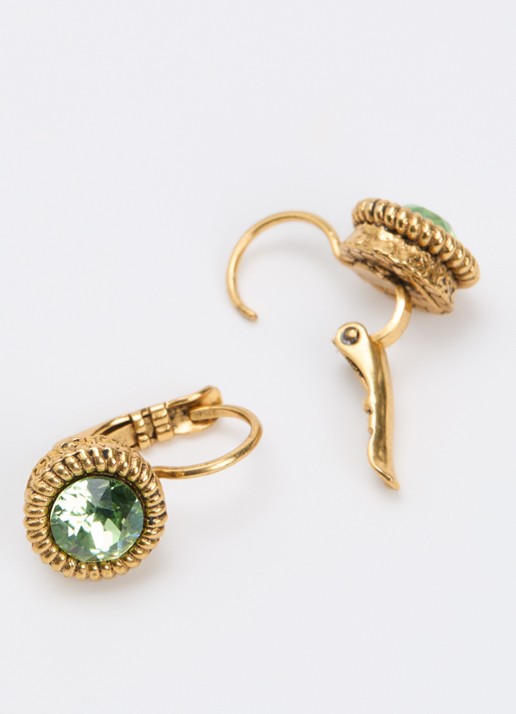 Camps & Camps Ernite oorhangers verguld - detail 3 groen