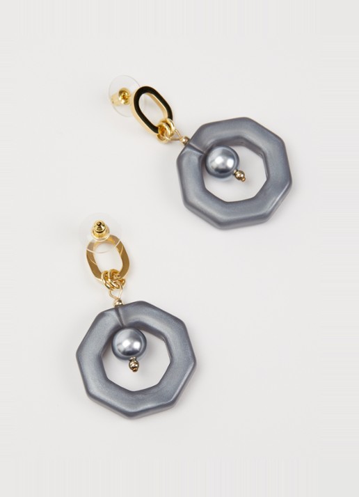Camps & Camps Eternal Beads oorhangers verguld - detail 3 grijs