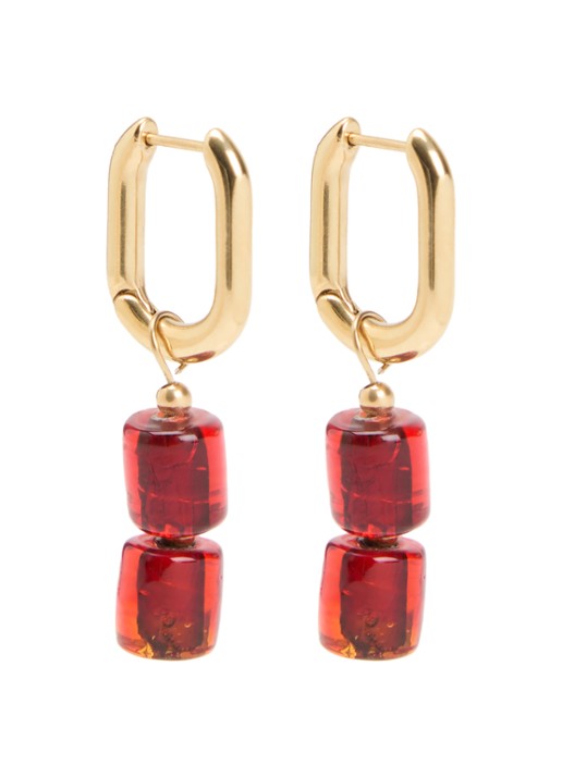 Camps & Camps Glass Bead oorringen verguld
