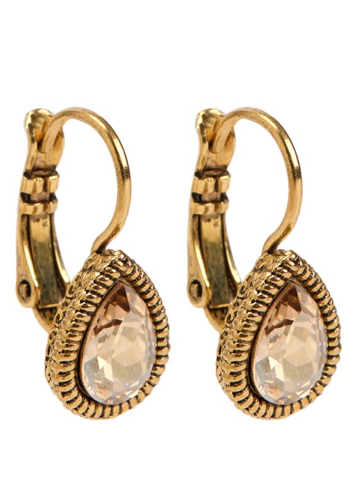 Camps & Camps Golden Shadow oorhangers met Swarovski kristal verguld