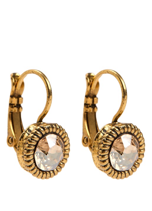 Camps & Camps Golden Shadow oorhangers met Swarovski kristal verguld