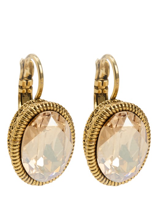 Camps & Camps Golden Shadow oorhangers met Swarovski kristal verguld