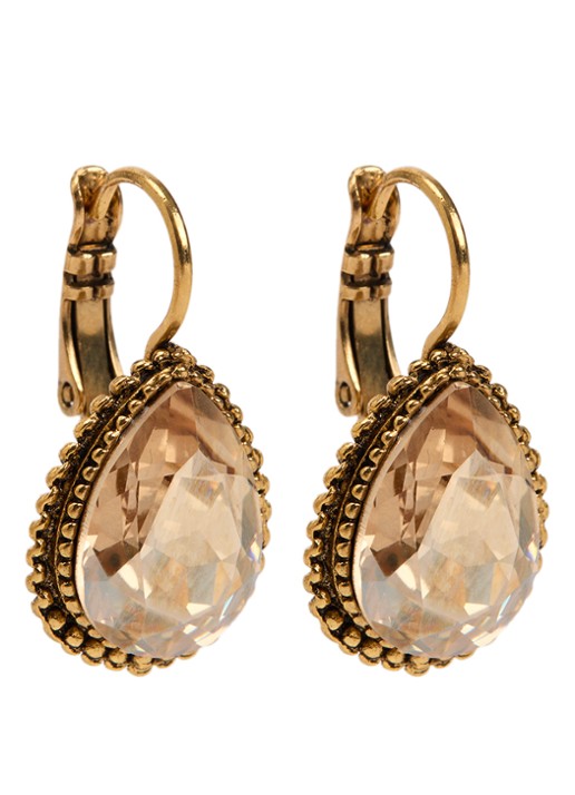 Camps & Camps Golden Shadow oorhangers met Swarovski kristal verguld