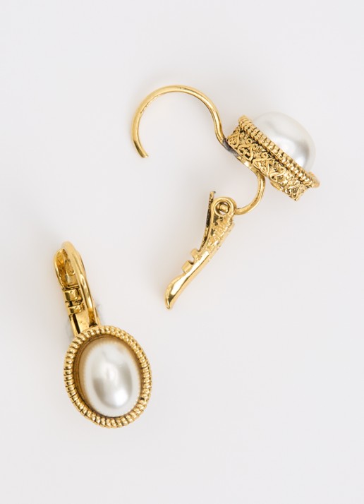 Camps & Camps Oorhangers met imitatieparel verguld - detail 3 goud