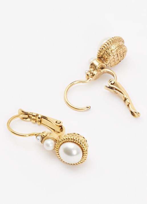 Camps & Camps Oorhangers met imitatieparel verguld - detail 3 goud