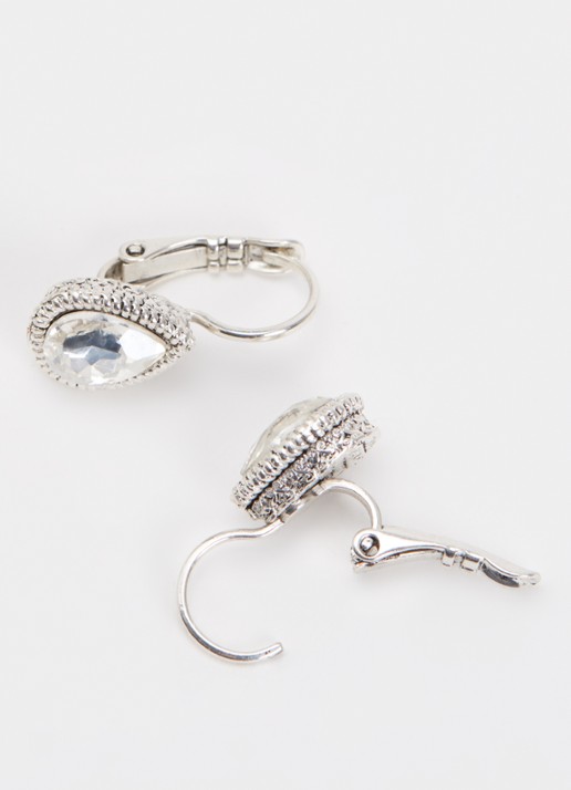 Camps & Camps Oorhangers met Swarovski kristal verzilverd - detail zilver
