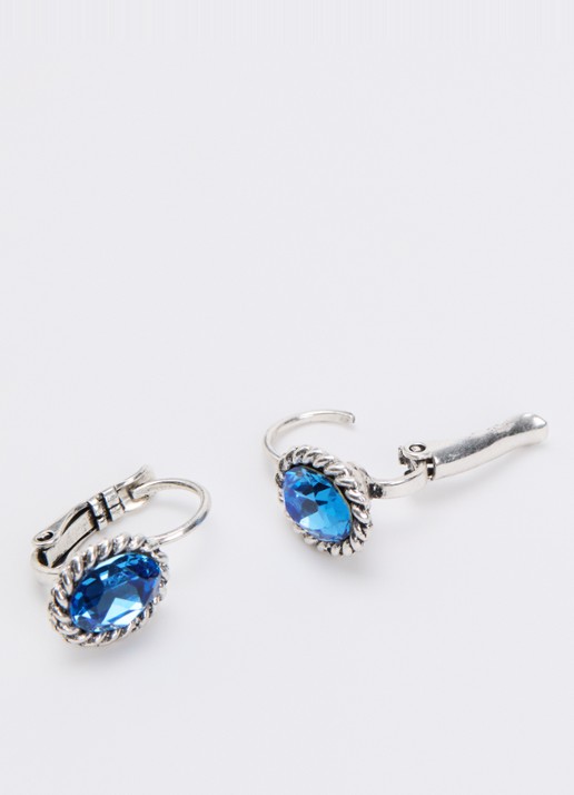 Camps & Camps Oorhangers met Swarovski kristal verzilverd - detail 3 blauw