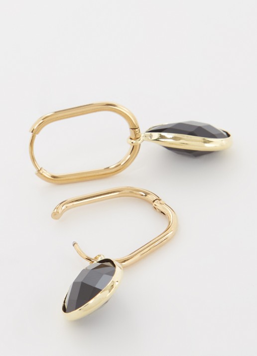 Camps & Camps Oorringen met hanger verguld - detail 3 zwart