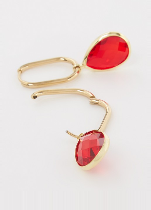 Camps & Camps Oorringen met hanger verguld - detail 3 rood
