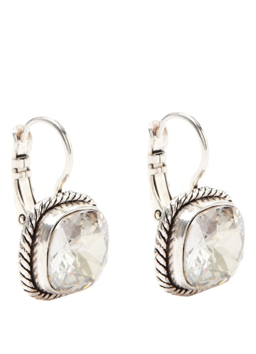 Camps & Camps Oorsteker met Swarovski kristal 1A904 - voorkant zilver