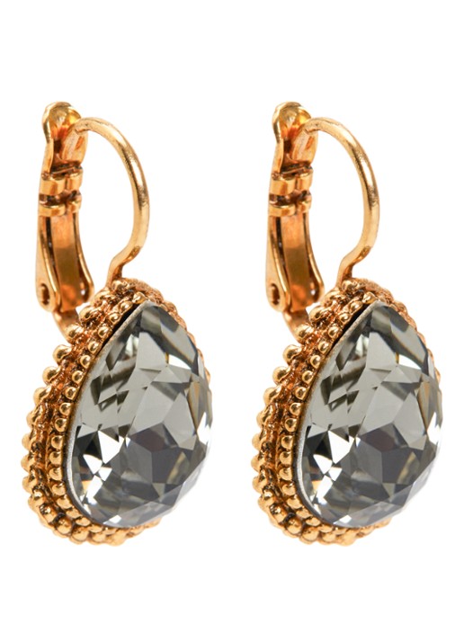 Camps & Camps Swarovksi Druppel oorhanger verguld
