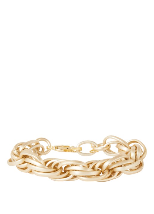 Camps & Camps The Twisted Aluminium schakelarmband verguld - voorkant goud