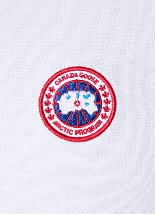 Canada Goose Beckley regular fit polo van piqué katoen met logoborduring - detail 4 wit