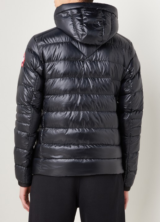 Canada Goose Crofton puffer jack met capuchon en donsvulling - achterkant zwart