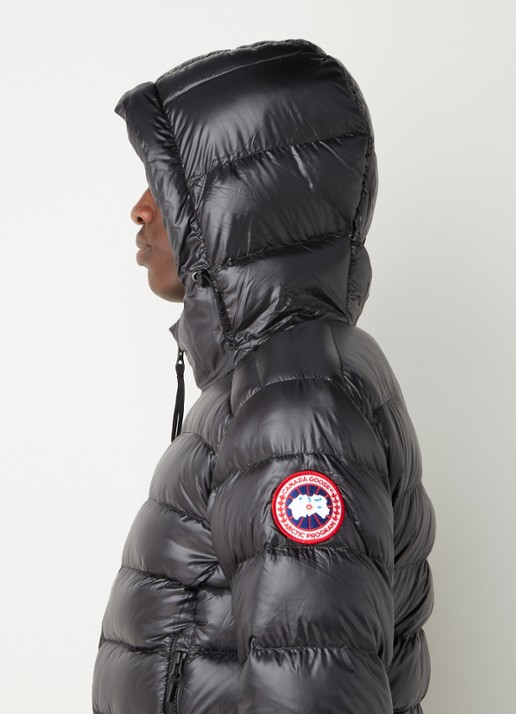 Canada Goose Crofton puffer jack met capuchon en donsvulling - detail 5 antraciet