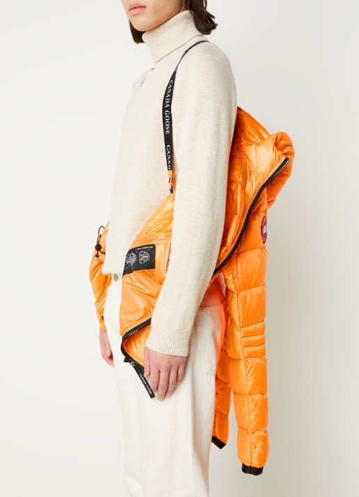 Canada Goose Crofton puffer jack met capuchon en donsvulling - detail 6 orange