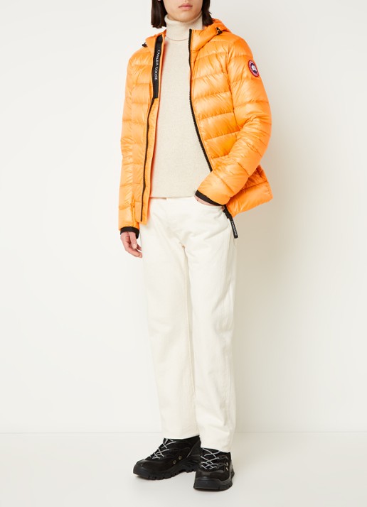 Canada Goose Crofton puffer jack met capuchon en donsvulling - voorkant 3 orange
