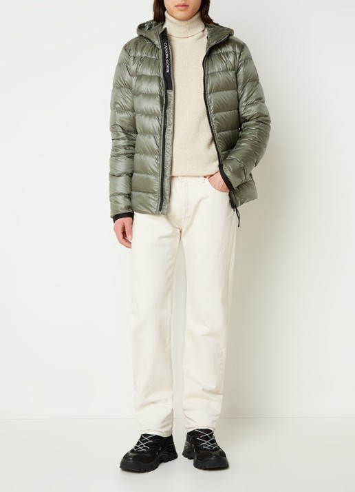 Canada Goose Crofton puffer jack met capuchon en donsvulling - voorkant 2 bronsgroen