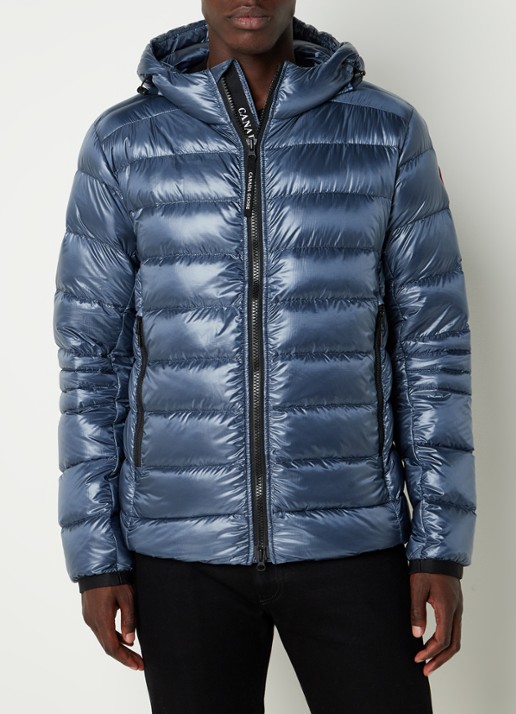 Canada Goose Crofton puffer jack met capuchon en donsvulling - detail 4 middenblauw