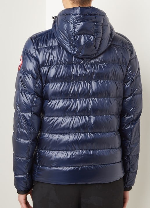 Canada Goose Crofton puffer jack met capuchon en donsvulling - achterkant donkerblauw