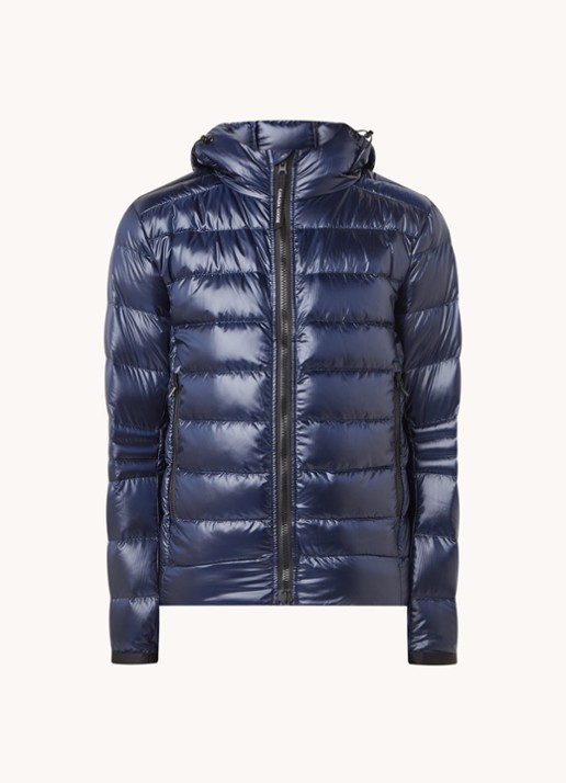Canada Goose Crofton puffer jack met capuchon en donsvulling - voorkant 4 donkerblauw