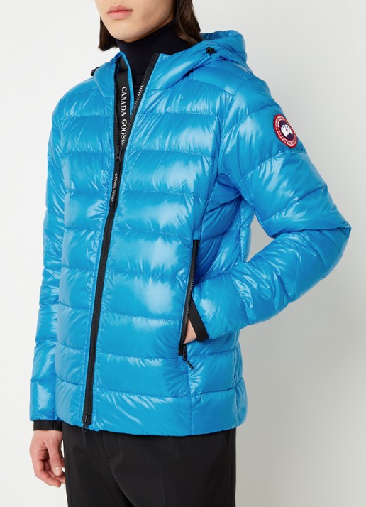 Canada Goose Crofton puffer jack met capuchon en donsvulling - detail 4 blauw