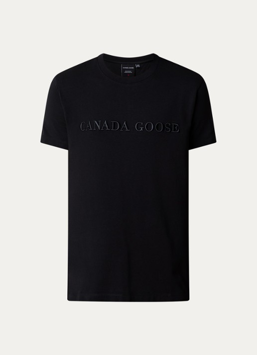 Canada Goose Emersen T-shirt met logoborduring - voorkant 3 zwart