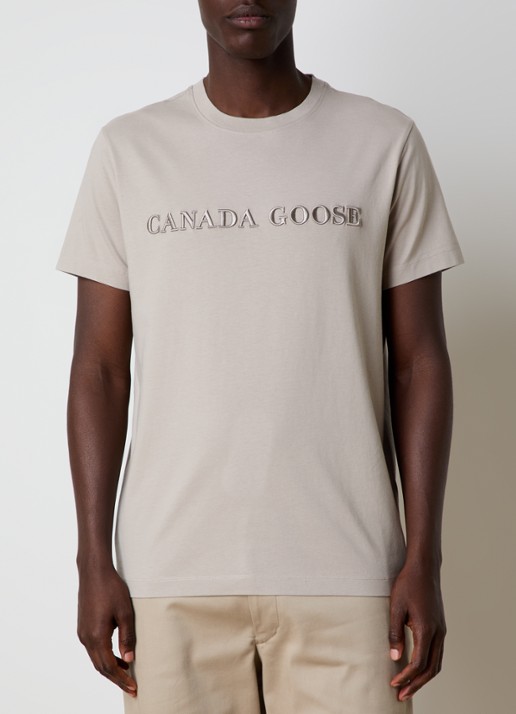 Canada Goose Emersen T-shirt met logoborduring - detail donkerbeige