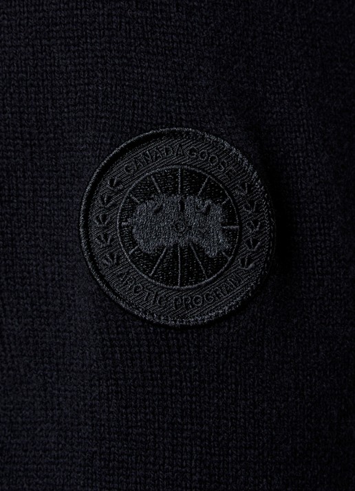 Canada Goose Fijngebreide trui van wol met capuchon - detail 3 zwart