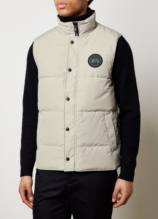 Canada Goose Garson gewatteerde bodywarmer met donsvulling en logo - detail 4 donkerbeige