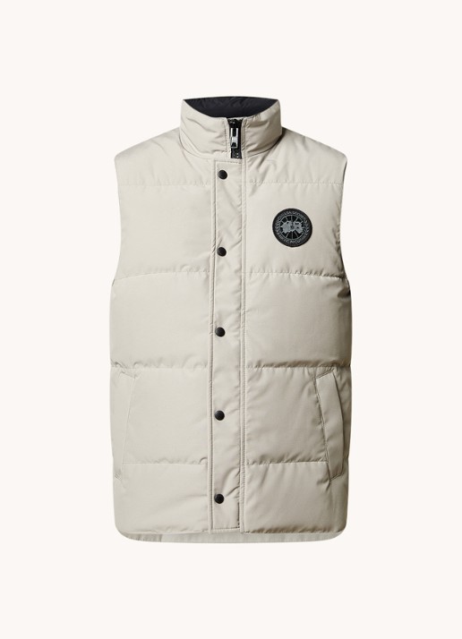 Canada Goose Garson gewatteerde bodywarmer met donsvulling en logo - voorkant donkerbeige