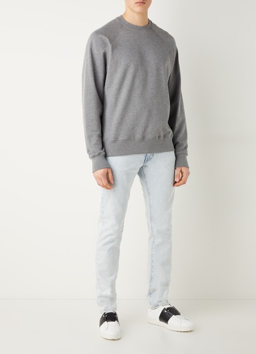 Canada Goose Huron sweater met logo - voorkant 2 lichtgrijs