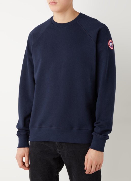 Canada Goose Huron sweater met logo - detail 3 donkerblauw