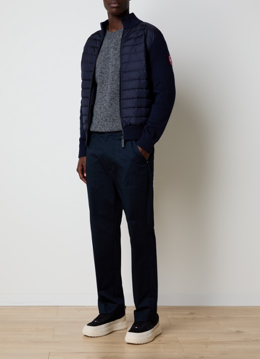 Canada Goose Hybridge fijngebreid vest van wol met gewatteerd voorpand - voorkant 6 donkerblauw