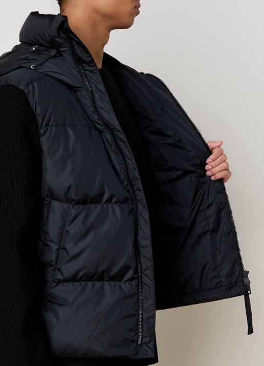 Canada Goose Hybridge jack in wolblend met donsvulling - detail 5 zwart