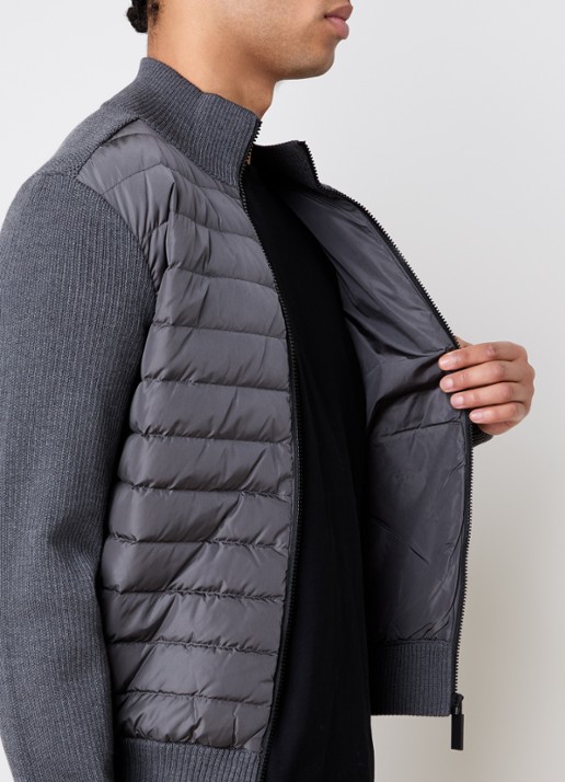 Canada Goose Hybridge jack in wolblend met donsvulling - detail 4 grijs