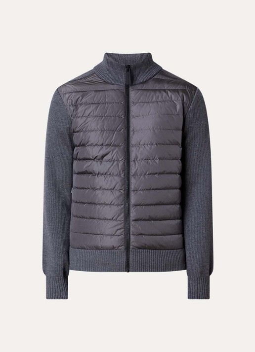 Canada Goose Hybridge jack in wolblend met donsvulling - voorkant grijs