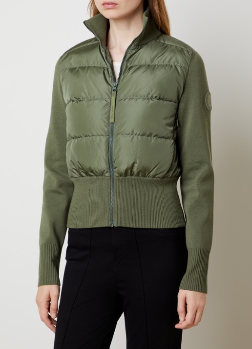 Canada Goose Hybridge Wide fijngebreid vest van merino wol met gewatteerd voor- en achterpant