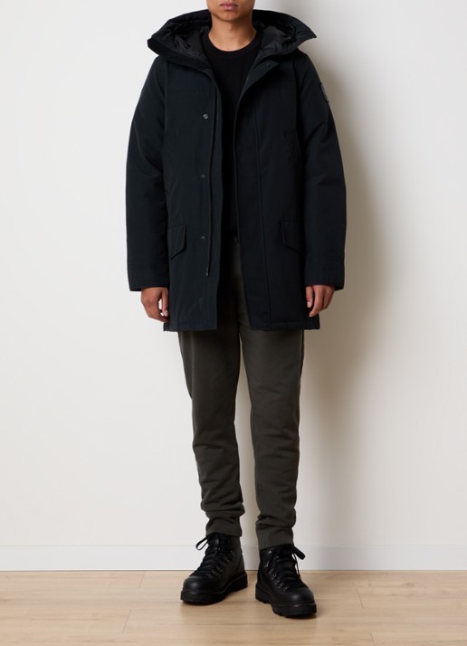Canada Goose Langford parka met donsvulling en logo - voorkant 2 zwart