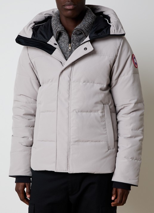 Canada Goose Macmillan gewatteerde parka met donsvulling en steekzakken - detail lichtgrijs