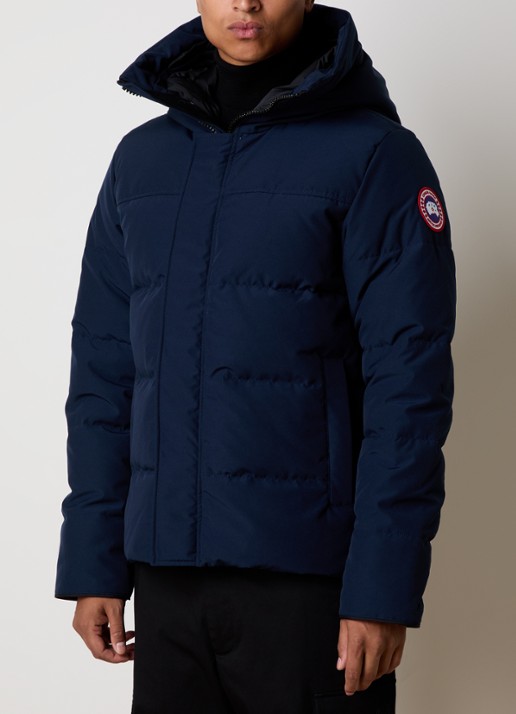 Canada Goose Macmillan gewatteerde parka met donsvulling en steekzakken - detail donkerblauw