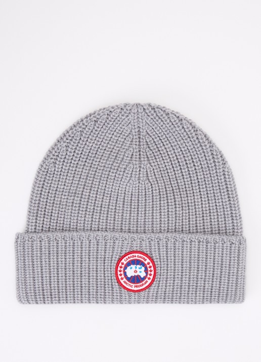 Canada Goose Ribgebreide muts van wol met logo