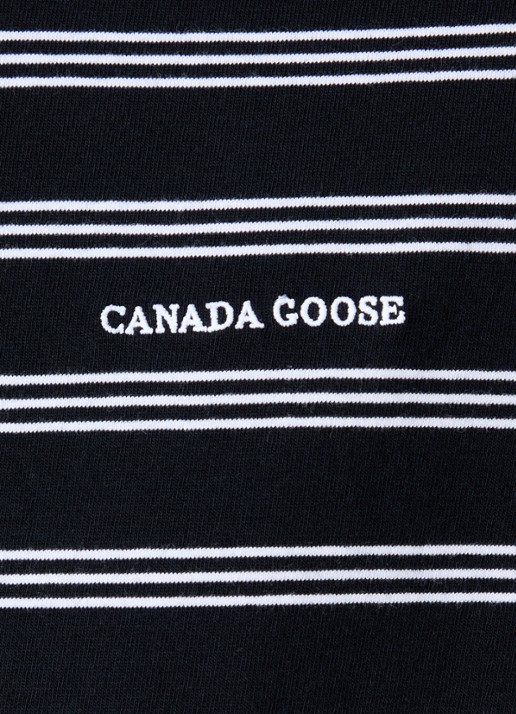 Canada Goose Vantage T-shirt met logo en streepprint - detail 5 zwart