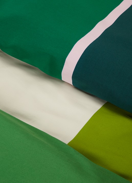 Capulet dekbedovertrekset van katoensatijn - inclusief kussenslopen - detail 3 groen