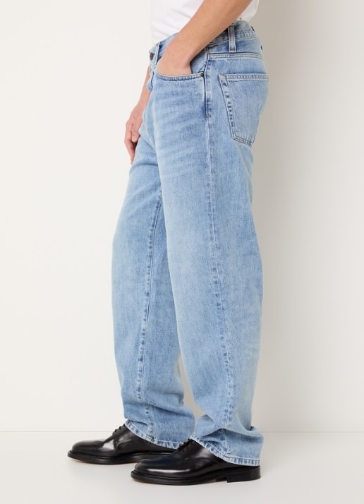 Carhartt WIP Aaron straight leg jeans met lichte wassing - detail 5 lichtblauw